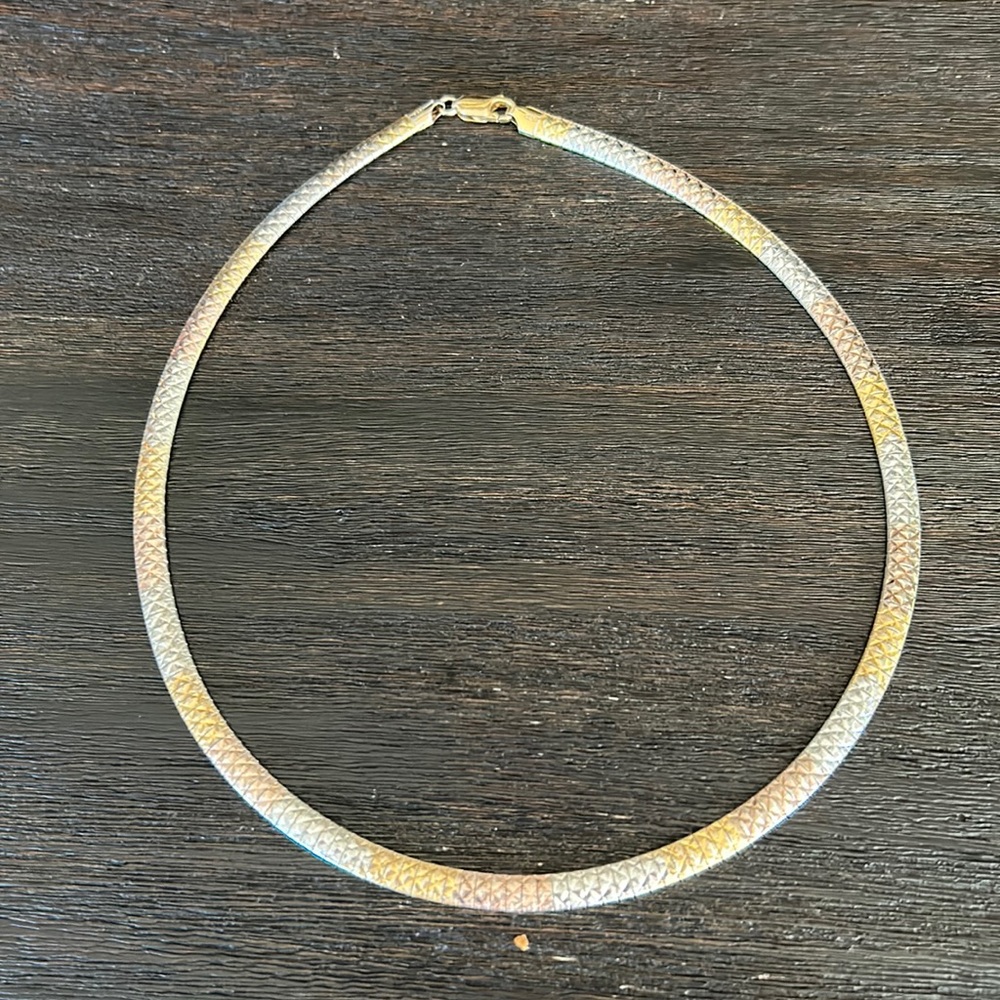 Tricolor Sterling Silver Necklace - image 1